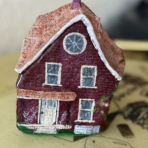 Charming Red Brick House Figurine